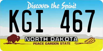 ND license plate KGI467