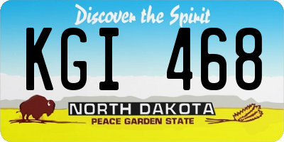 ND license plate KGI468
