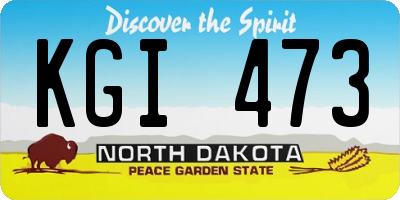 ND license plate KGI473
