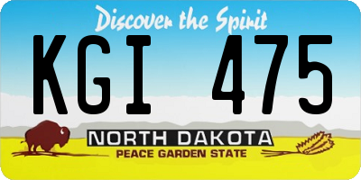 ND license plate KGI475