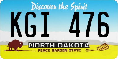 ND license plate KGI476