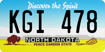 ND license plate KGI478