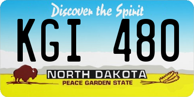ND license plate KGI480