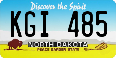 ND license plate KGI485