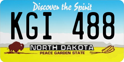 ND license plate KGI488