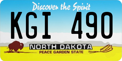 ND license plate KGI490