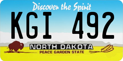 ND license plate KGI492