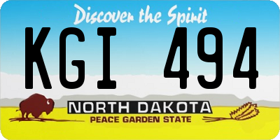 ND license plate KGI494