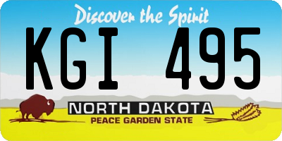 ND license plate KGI495