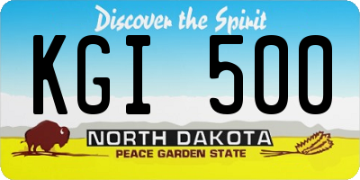 ND license plate KGI500
