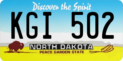ND license plate KGI502