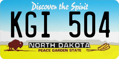 ND license plate KGI504