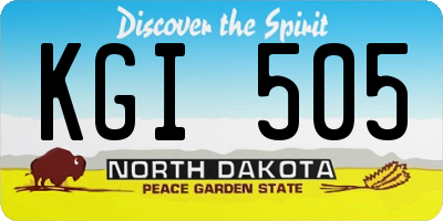 ND license plate KGI505