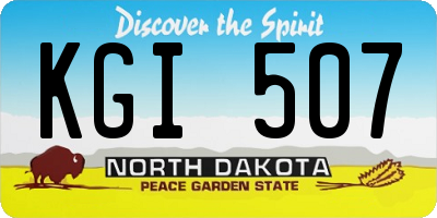 ND license plate KGI507