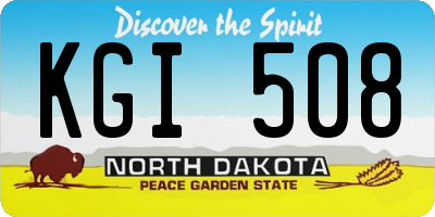 ND license plate KGI508