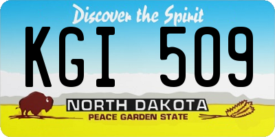 ND license plate KGI509