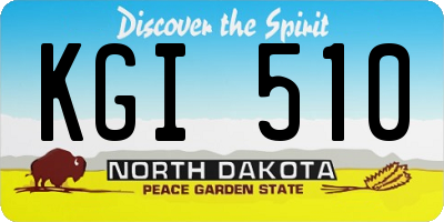 ND license plate KGI510