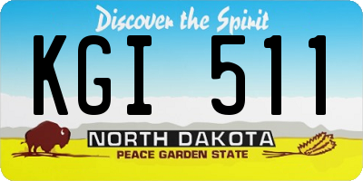 ND license plate KGI511