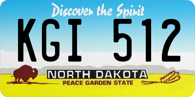 ND license plate KGI512
