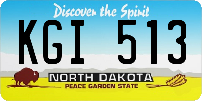 ND license plate KGI513