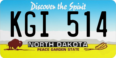 ND license plate KGI514