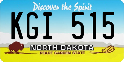 ND license plate KGI515