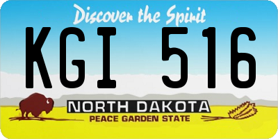 ND license plate KGI516