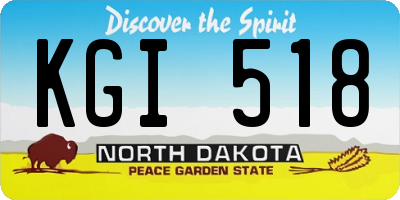 ND license plate KGI518