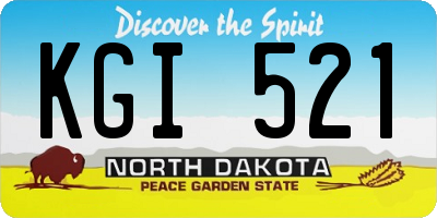 ND license plate KGI521