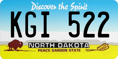 ND license plate KGI522