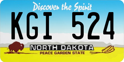 ND license plate KGI524