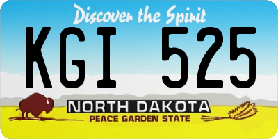 ND license plate KGI525