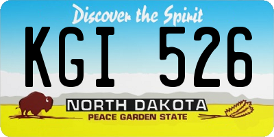 ND license plate KGI526