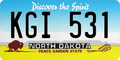 ND license plate KGI531