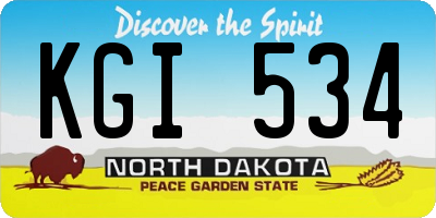ND license plate KGI534