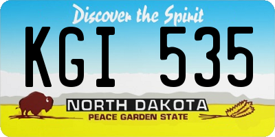 ND license plate KGI535