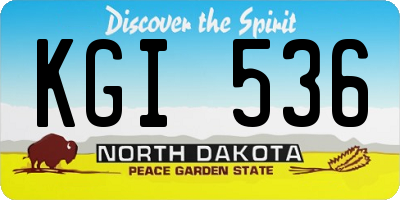 ND license plate KGI536