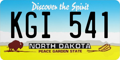 ND license plate KGI541