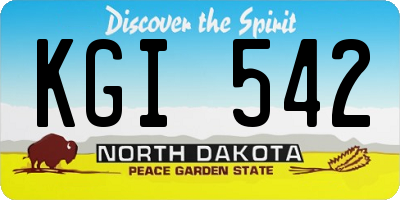ND license plate KGI542