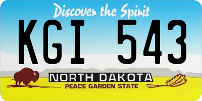 ND license plate KGI543