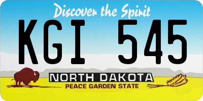 ND license plate KGI545