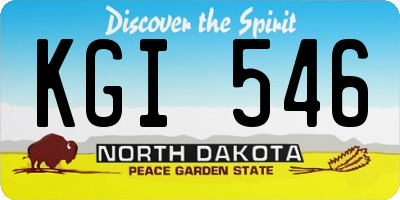 ND license plate KGI546