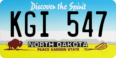 ND license plate KGI547