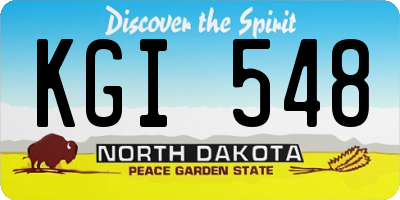 ND license plate KGI548