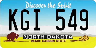 ND license plate KGI549
