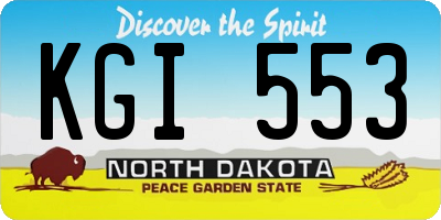ND license plate KGI553