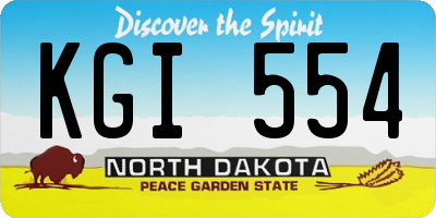 ND license plate KGI554