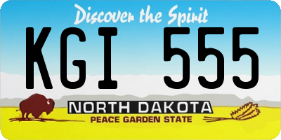 ND license plate KGI555