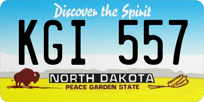 ND license plate KGI557