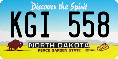 ND license plate KGI558